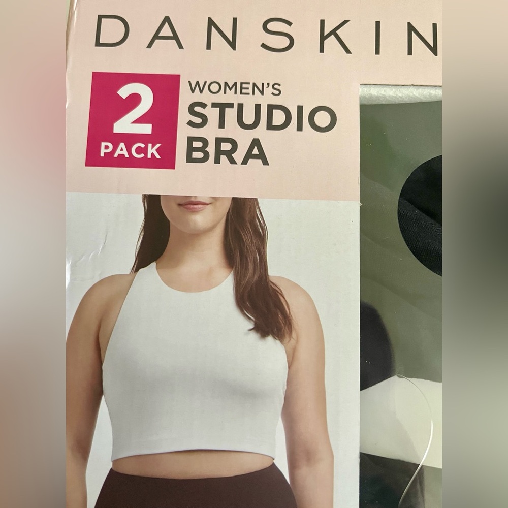 NIB! Danskin Women's Studio Bra 2-Pack - White and Black